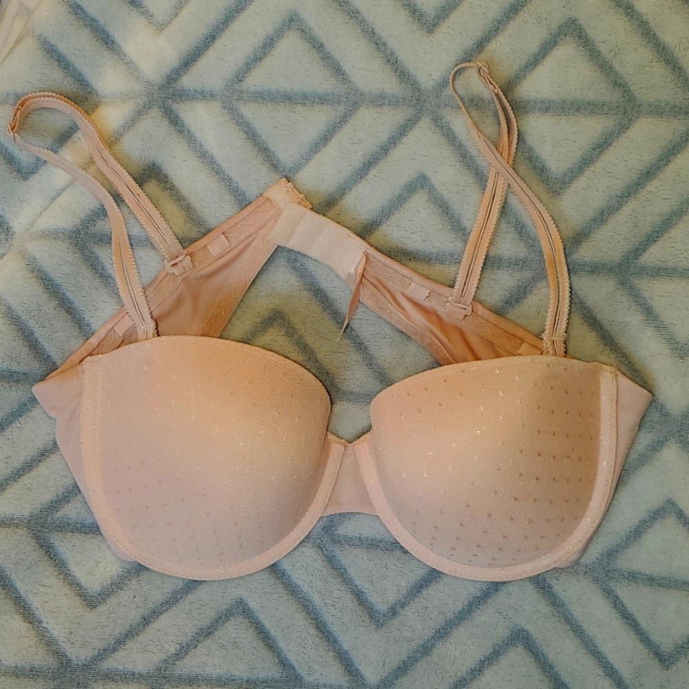 Candies 36C push-up underwire, 9- way convertable traps, pink polkadot